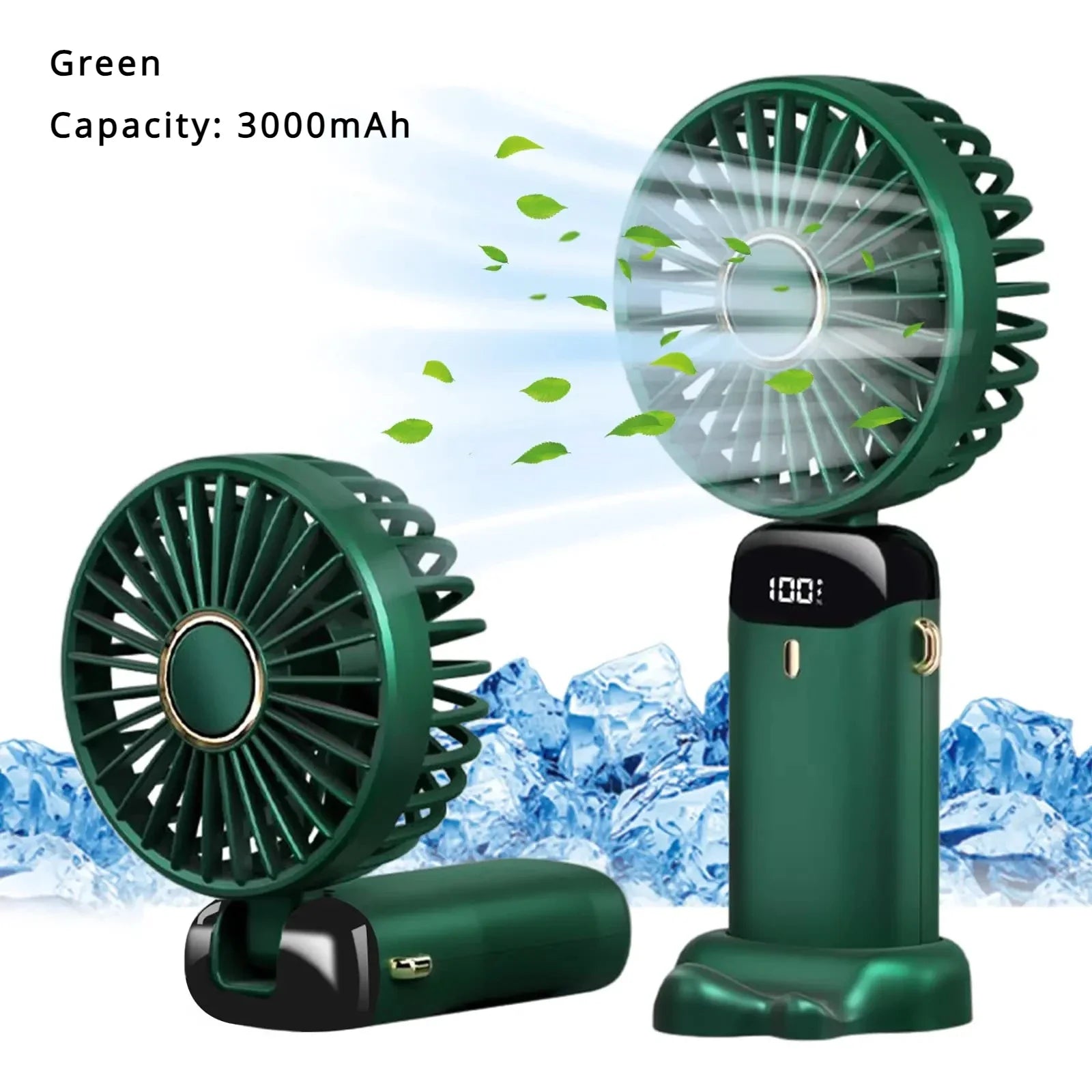 5000mAh Handheld Mini Fan Wireless Portable Digital