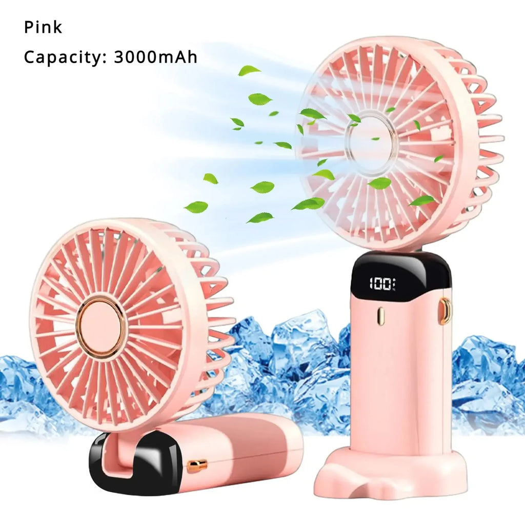 5000mAh Handheld Mini Fan Wireless Portable Digital