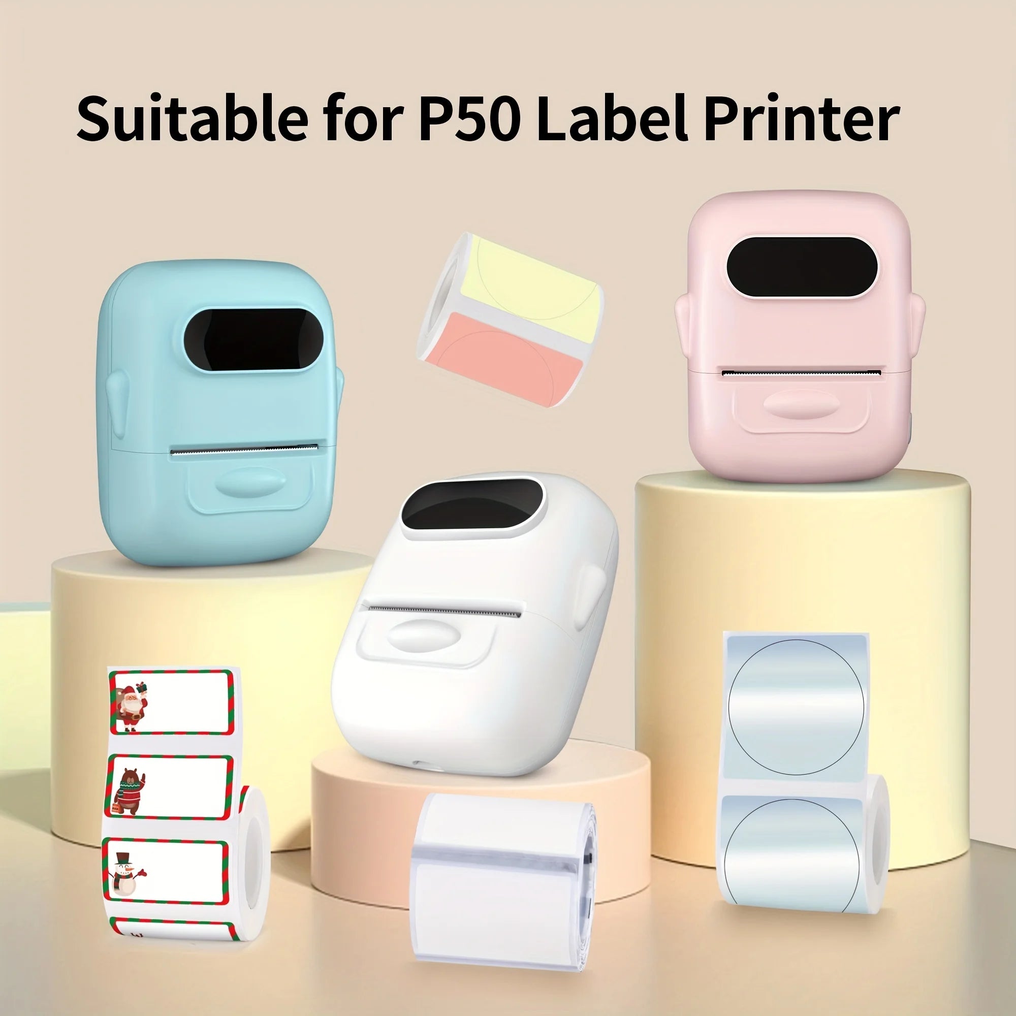 P50 Mini Label Machine Portable Wireless Thermal Label Printer, 12-50mm Width