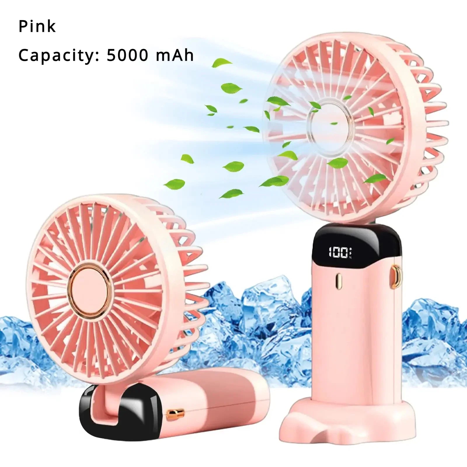 5000mAh Handheld Mini Fan Wireless Portable Digital