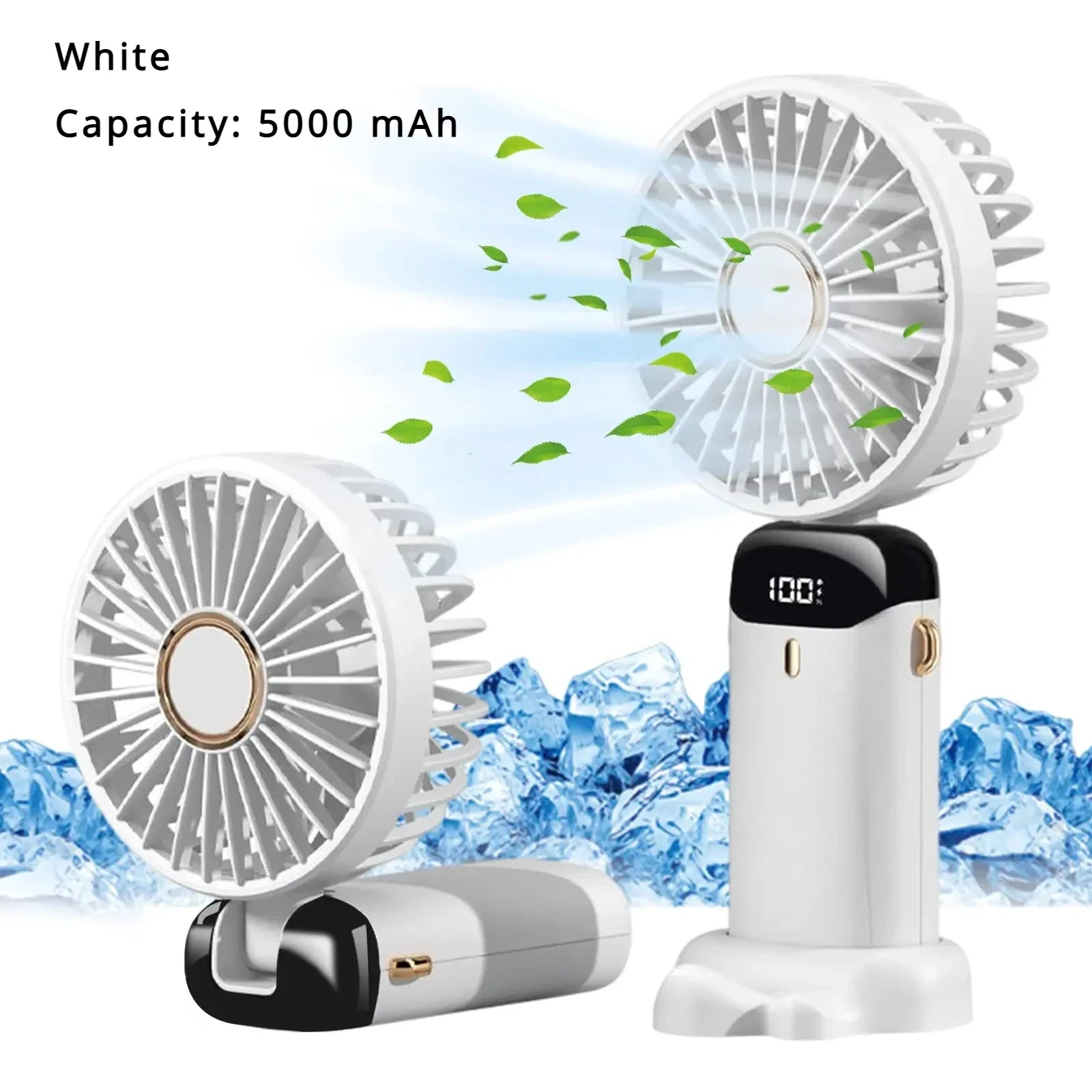 5000mAh Handheld Mini Fan Wireless Portable Digital