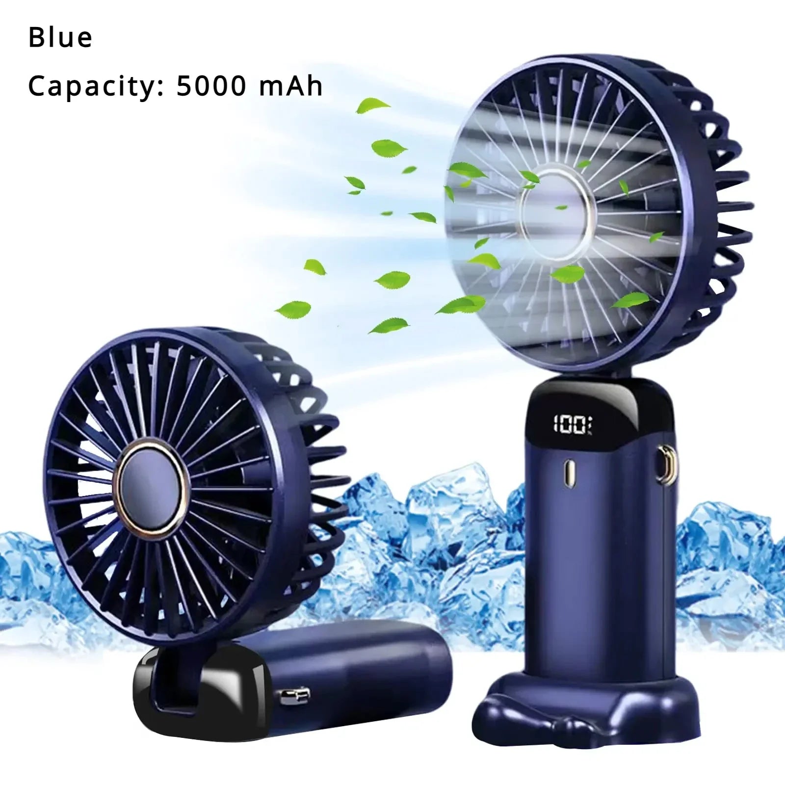 5000mAh Handheld Mini Fan Wireless Portable Digital