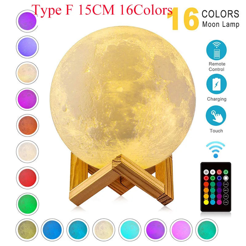 ZK30 Levitating Moon Lamp Night Light Floating 3D