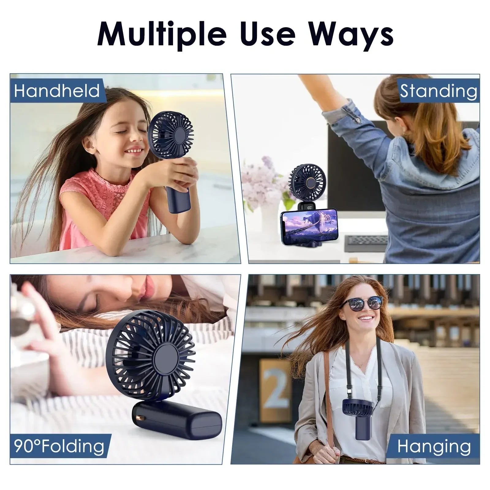 5000mAh Handheld Mini Fan Wireless Portable Digital